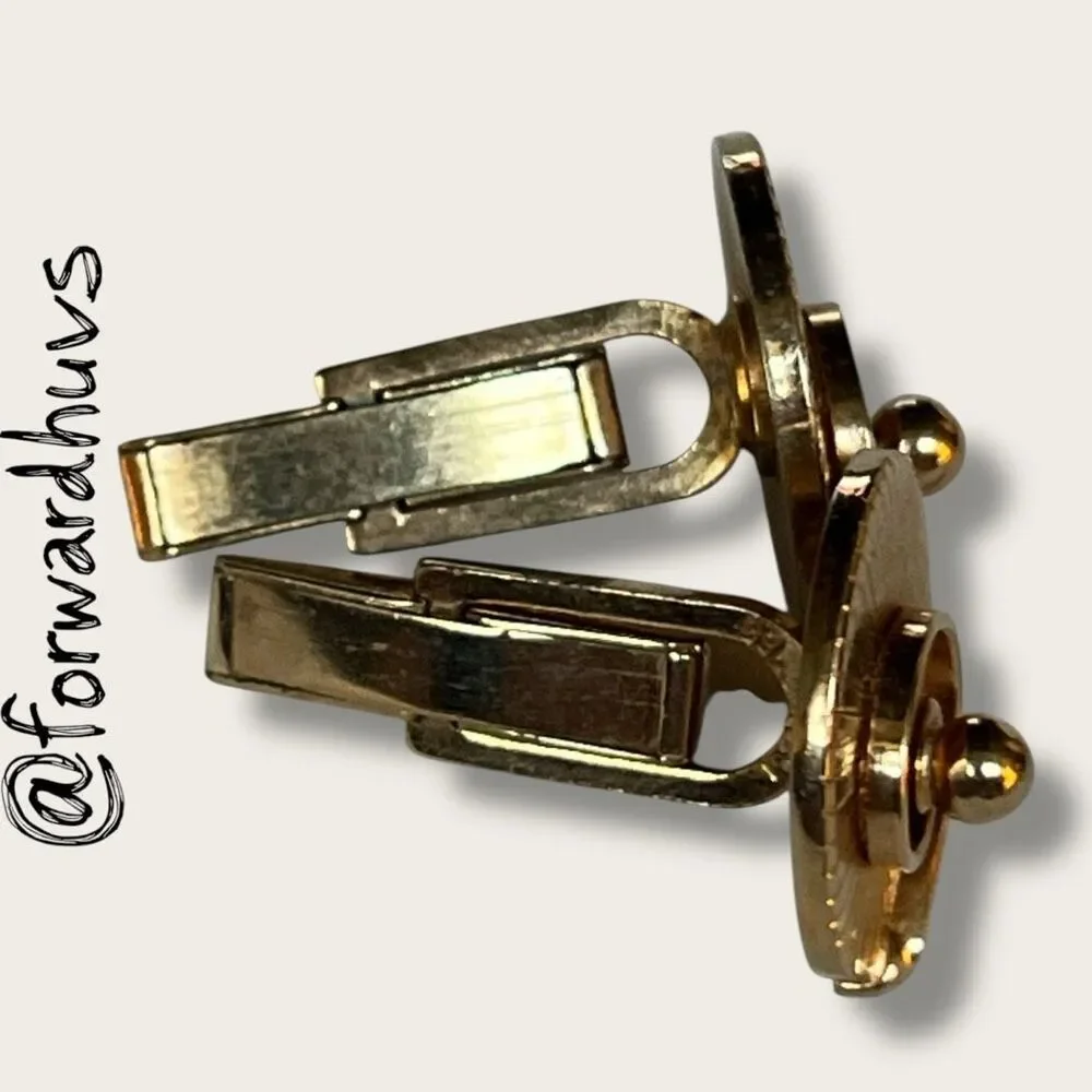 Gold Tone Cylinder Bar Cufflinks – Classic Unbranded Pair for Formalwear